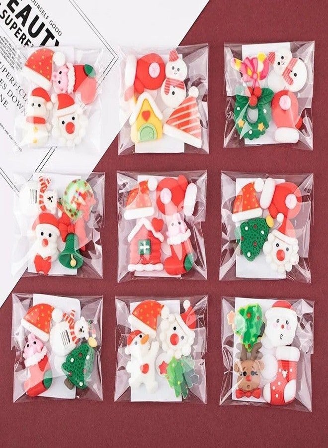 Le Delite 15 pack Cute fancy Designer Christmas Mini Erasers, Santa snowman xmas tree props Erasers Stationery Gift for Kids, Combo pack, Fancy Eraser for students children Return Gift - Image 2